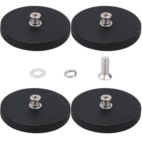 Aenienoe Neodym Magnete Gummiert 66mm Magnet mit Gewinde 30kg Sehr Starke Magnete Gewinde,Gummierte Magneten Innen-Gewinde M6 4Stück von Aenienoe