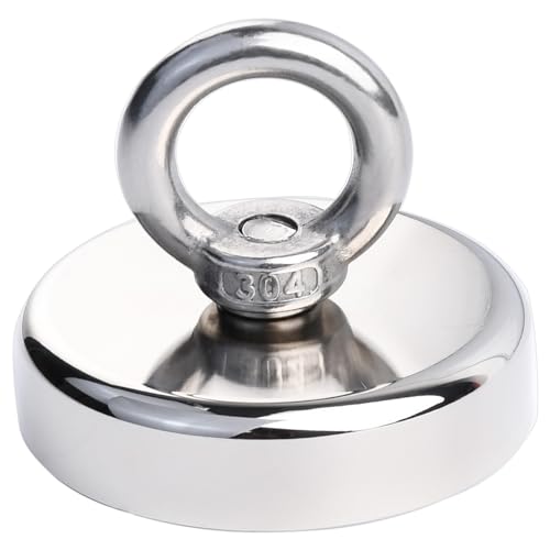 Aenienoe Starke Magnete Stark Groß 60mm Neodym Magnet Extra Starke Magneten Starker Halt Magnetfischen mit öse Schrauben für Gross Magnet Fischen 1Stück von Aenienoe