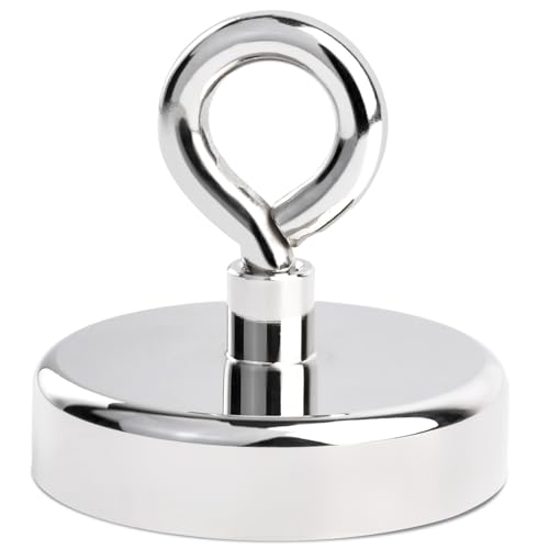 Aenienoe Starke Magnete Stark Groß D60mm Neodym Magnet Extra Starke Magneten Starker Halt Magnetfischen mit öse Schrauben für Gross Magnet Fischen in Haus,Werkstatt,Wasser Camping Industrie 1Stück von Aenienoe