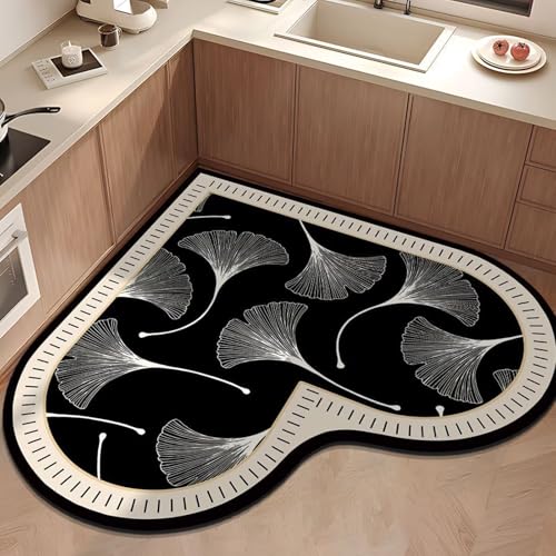 Aeoauter Waschbarer Rutschfester Küchenteppich für L-läufer Bad 80x80cm - Herz Absorbierend Schmutzresistent mit Blumen, Für Flur Sicher Familie Aeoauter Waschbarer Rutschfester Küchenteppich für L-läufer Bad 80x80cm - Herz Absorbierend Schmutzresistent mit Blumen, Für Flur Sicher Familie von Aeoauter