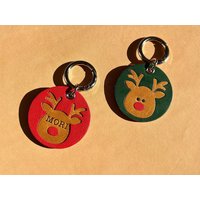 Personalisierte Leder Dog Tag - Rentier von AeonLeatherStudio