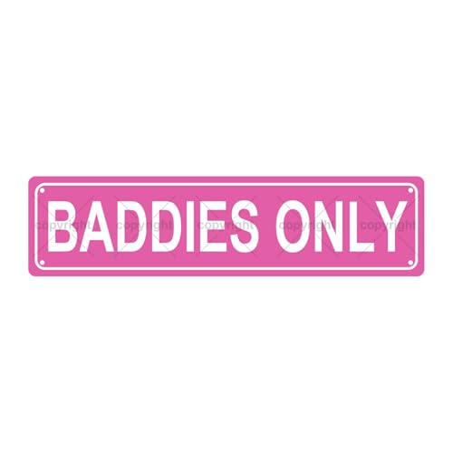 BADDIES ONLY ATTENTION Metallblech Straßenschild Bar Cafe Garage Höhle Zuhause Zimmer Wand Badezimmer Bauernhaus Garten Veranda Terrasse Dekor 40,6 x 10,2 cm BADDIES ONLY ATTENTION Metallblech Straßenschild Bar Cafe Garage Höhle Zuhause Zimmer Wand Badezimmer Bauernhaus Garten Veranda Terrasse Dekor 40,6 x 10,2 cm von Aeontinity