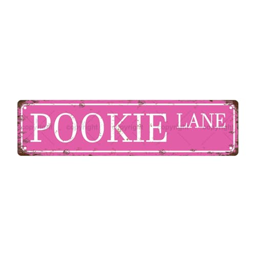 POOKIE LANE Vintage Metallblech Straßenschild Bar Cafe Garage Höhle Zuhause Zimmer Wand Badezimmer Bauernhaus Garten Veranda Terrasse Dekor 40,6 x 10,2 cm POOKIE LANE Vintage Metallblech Straßenschild Bar Cafe Garage Höhle Zuhause Zimmer Wand Badezimmer Bauernhaus Garten Veranda Terrasse Dekor 40,6 x 10,2 cm von Aeontinity