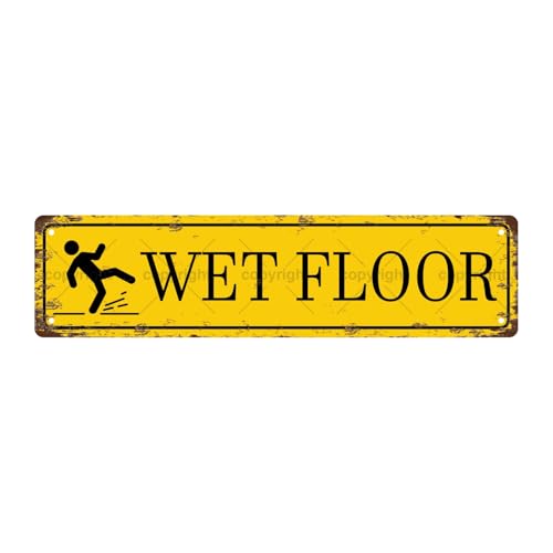 WET FLOOR Vintage Metallblech Straßenschild Bar Cafe Garage Höhle Zuhause Zimmer Wand Badezimmer Bauernhaus Garten Veranda Terrasse Dekor 40,6 x 10,2 cm WET FLOOR Vintage Metallblech Straßenschild Bar Cafe Garage Höhle Zuhause Zimmer Wand Badezimmer Bauernhaus Garten Veranda Terrasse Dekor 40,6 x 10,2 cm von Aeontinity