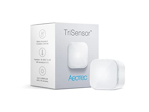 Aeotec TriSensor | Z-Wave Plus Bewegungsmelder | Multisensor - 3-in1 -Bewegungssensor Lichtsensor Temperatursensor | Alarm Einbruchschutz und Lichtsteuerung von AEOTEC