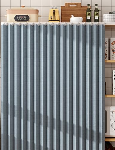 Aeovot Regal Vorhang für Schrank, Staubdichter Schrankvorhang Zum Schieben, Wasserdicht Vorhang Küchenschrank, Faltbare Schrankvorhänge Küche für Offenes Regal Bücherregal(Blau,30x60 cm) von Aeovot
