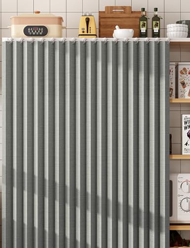 Aeovot Regal Vorhang für Schrank, Staubdichter Schrankvorhang Zum Schieben, Wasserdicht Vorhang Küchenschrank, Faltbare Schrankvorhänge Küche für Offenes Regal Bücherregal(Grau,70x150 cm) von Aeovot