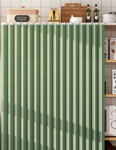 Aeovot Regal Vorhang für Schrank, Staubdichter Schrankvorhang Zum Schieben, Wasserdicht Vorhang Küchenschrank, Faltbare Schrankvorhänge Küche für Offenes Regal Bücherregal(Grün,100x140 cm) von Aeovot