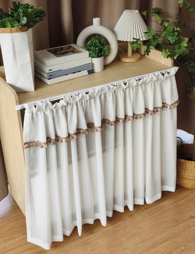 Aeovot Schrank Vorhang Selbstklebend Schrankvorhang Zum Schieben Staubdichter Regal Vorhang Küchenschrank Privatsphäre Vorhang für Schrank Bücherregal Schuhschrank Kleiderschrank(50x80 cm) von Aeovot
