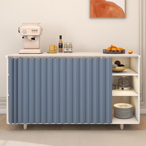 Aeovot Schrank-Vorhang Zum Schieben Staubdichter Regal Vorhang Küchenschrank Wasserdicht Privatsphäre Vorhang für Schrank Schrankvorhänge für Küche Schuhschränke Kleiderschränke(Blau,140x100 cm) von Aeovot