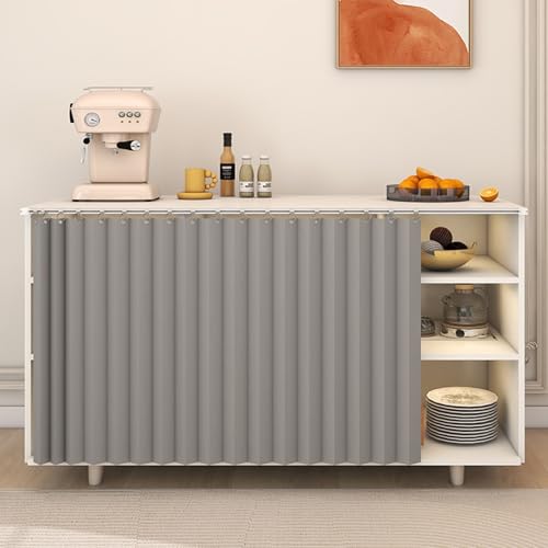 Aeovot Schrank-Vorhang Zum Schieben Staubdichter Regal Vorhang Küchenschrank Wasserdicht Privatsphäre Vorhang für Schrank Schrankvorhänge für Küche Schuhschränke Kleiderschränke(Grau,120x60 cm) von Aeovot