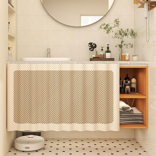 Aeovot Schrank-Vorhang für Unter Der Spüle, Staubdichter Privatsphäre Regal Vorhang Küchen-Schrank, Verdunkelnd Vorhang für Schrank Schuhschränke mit Gleitschienen Selbstklebend(B,110x60 cm) von Aeovot