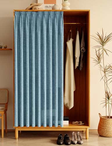 Aeovot Schrankvorhänge für Küche Kleiderschrank Privatsphäre Gardine Staubdichter Tüll Vorhang für Schrank Regal Vorhang Küchenschrank Schrank-Vorhang Zum Schieben Selbstklebend(A,350x260 cm) von Aeovot