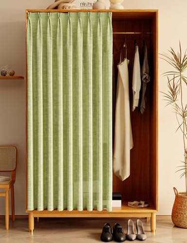 Aeovot Schrankvorhänge für Küche Kleiderschrank Privatsphäre Gardine Staubdichter Tüll Vorhang für Schrank Regal Vorhang Küchenschrank Schrank-Vorhang Zum Schieben Selbstklebend(B,160x180 cm) von Aeovot