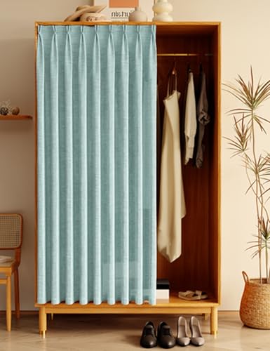 Aeovot Schrankvorhänge für Küche Kleiderschrank Privatsphäre Gardine Staubdichter Tüll Vorhang für Schrank Regal Vorhang Küchenschrank Schrank-Vorhang Zum Schieben Selbstklebend(C,250x200 cm) von Aeovot