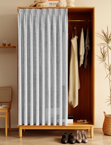 Aeovot Schrankvorhänge für Küche Kleiderschrank Privatsphäre Gardine Staubdichter Tüll Vorhang für Schrank Regal Vorhang Küchenschrank Schrank-Vorhang Zum Schieben Selbstklebend(D,350x260 cm) von Aeovot