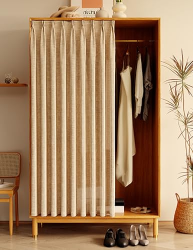 Aeovot Schrankvorhänge für Küche Kleiderschrank Privatsphäre Gardine Staubdichter Tüll Vorhang für Schrank Regal Vorhang Küchenschrank Schrank-Vorhang Zum Schieben Selbstklebend(E,350x260 cm) von Aeovot