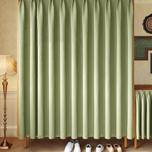 Aeovot Schrankvorhang Zum Schieben Schrank Vorhang Privatsphäre Staubdichter Verdunkelung Vorhang für Offenes Regal Schrank Schrankvorhänge für Küche Küchenschrank Kleiderschrank(A,200x200 cm) von Aeovot