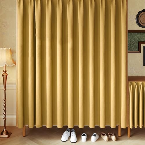 Aeovot Schrankvorhang Zum Schieben Schrank Vorhang Privatsphäre Staubdichter Verdunkelung Vorhang für Offenes Regal Schrank Schrankvorhänge für Küche Küchenschrank Kleiderschrank(G,300x260 cm) von Aeovot