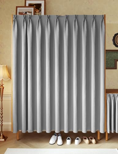 Aeovot Staubdichter Schrank Vorhang Selbstklebend Schrankvorhang Zum Schieben Privatsphäre Regal Vorhang Küchenschrank für Schrank Ohne Türen Offenes Regal Bücherregal Schuhschrank(B,200x180 cm) von Aeovot