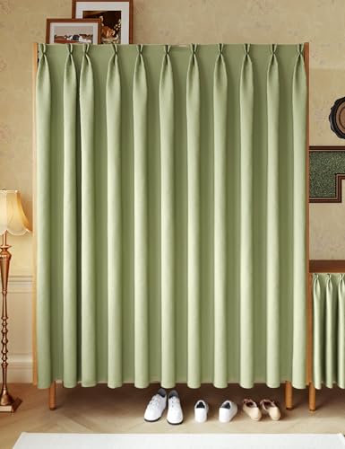 Aeovot Staubdichter Schrank Vorhang Selbstklebend Schrankvorhang Zum Schieben Privatsphäre Regal Vorhang Küchenschrank für Schrank Ohne Türen Offenes Regal Bücherregal Schuhschrank(C,250x200 cm) von Aeovot