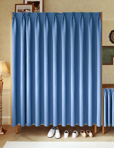 Aeovot Staubdichter Schrank Vorhang Selbstklebend Schrankvorhang Zum Schieben Privatsphäre Regal Vorhang Küchenschrank für Schrank Ohne Türen Offenes Regal Bücherregal Schuhschrank(D,120x180 cm) von Aeovot