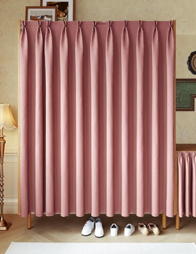 Aeovot Staubdichter Schrank Vorhang Selbstklebend Schrankvorhang Zum Schieben Privatsphäre Regal Vorhang Küchenschrank für Schrank Ohne Türen Offenes Regal Bücherregal Schuhschrank(E,350x260 cm) von Aeovot