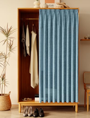 Aeovot Staubdichter Schrankvorhang Zum Schieben Schrank Vorhang Privatsphäre Tüll Vorhang für Schrank Regal Vorhang Küchenschrank mit Schiene Schrankvorhänge für Küche Selbstklebend(D,350x260 cm) von Aeovot