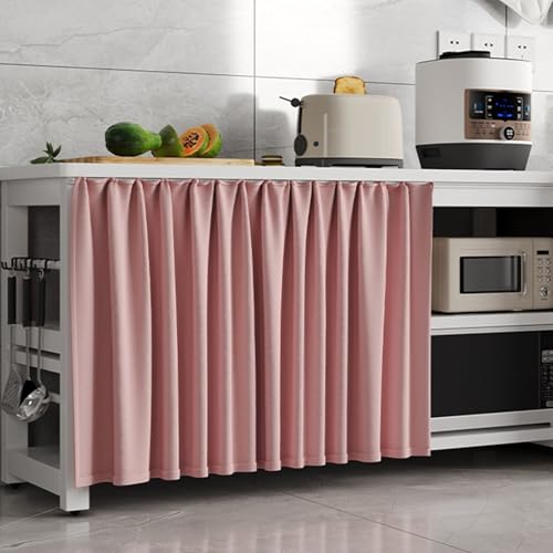 Aeovot Vorhang Küchenschrank - Schrank-Vorhang Zum Schieben, Staubdichter Regal Vorhang für Schrank Verdunkelung/Datenschutz/Wasserdicht, Schrankvorhänge Küche Selbstklebend(Rosa,100x100 cm) von Aeovot