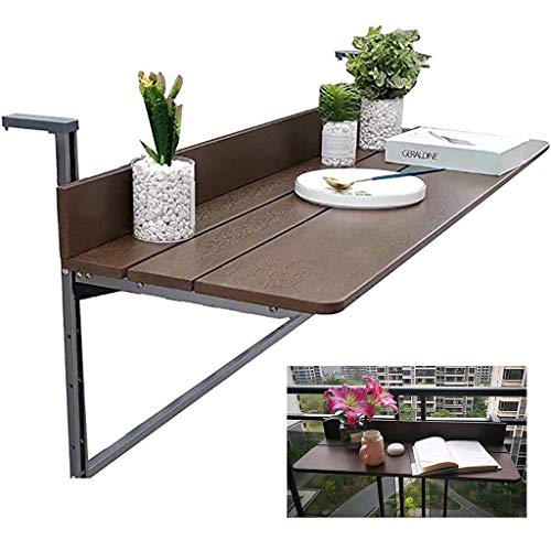 Aeow Klapptisch Balkon Hänge Tisch，Balkonhängetisch Balkontisch Zum Einhängen -Klapptisch Für Kleinen Balkon-Hängetisch Klappbar &witterungsbeständig-Outdoor-Tisch (Size : 120 * 37cm) von Aeow