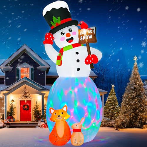 AerWo 360cm Aufblasbare Schneemann Weihnachtsdeko Outdoor, Riesiger Weihnachten Aufblasbar Schneemann mit Fuchskaninchen-Dekor und Rotierenden LEDs, Schneemann Deko Außen im Freien Yard Garten AerWo 360cm Aufblasbare Schneemann Weihnachtsdeko Outdoor, Riesiger Weihnachten Aufblasbar Schneemann mit Fuchskaninchen-Dekor und Rotierenden LEDs, Schneemann Deko Außen im Freien Yard Garten von AerWo
