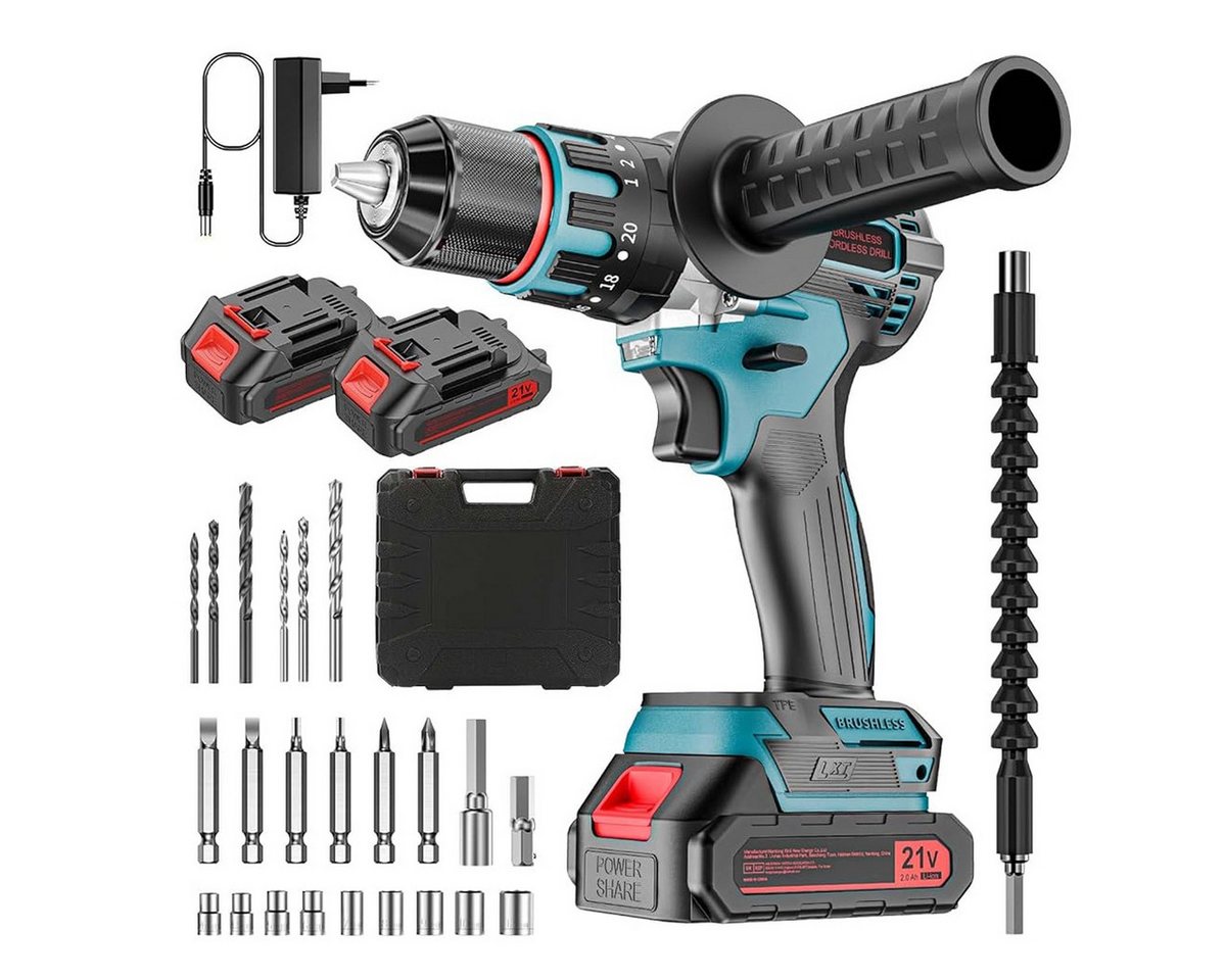AeroAxis Akku-Schlagschrauber Akku Bohrschrauber Set mit 2x 2000mAh Akkus, 2 Gang, 35-tlg Zubehör, 3000 U/min, 80 Nm, 20+3 Drehmomentstufen bohrmaschine für Haus und Garten DIY Projekt AeroAxis Akku-Schlagschrauber Akku Bohrschrauber Set mit 2x 2000mAh Akkus, 2 Gang, 35-tlg Zubehör, 3000 U/min, 80 Nm, 20+3 Drehmomentstufen bohrmaschine für Haus und Garten DIY Projekt von AeroAxis