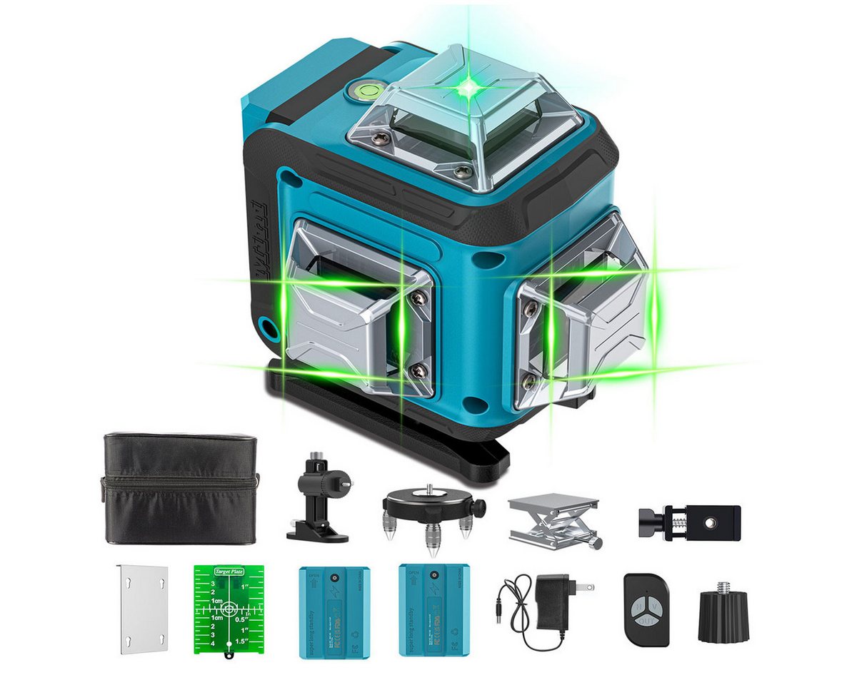 AeroAxis Kreuzlinienlaser Laserwaage 4D 360° Grün 16 Linien 2 Akkus & Fernbedienung IP54, 4D Kreuzlinienlaser mit grüner 360°-Technologie AeroAxis Kreuzlinienlaser Laserwaage 4D 360° Grün 16 Linien 2 Akkus & Fernbedienung IP54, 4D Kreuzlinienlaser mit grüner 360°-Technologie von AeroAxis