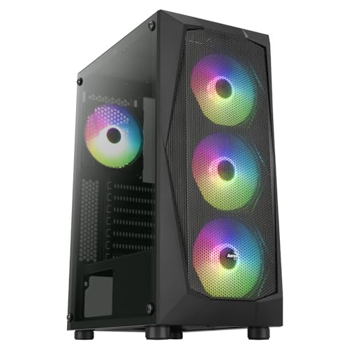 AeroCool Boitier Moyen Tour ATX Compatible Falcon A v2 RGB Avec panneau vitré (Noir) von AeroCool