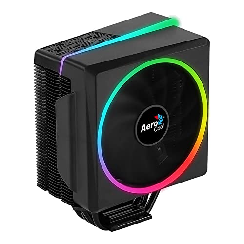 Aerocool Cylon 4 ARGB CPU Cooler, 1 x 120mm PWM Fan, ASUS Aura Sync, Mystic Light Sync, Gigabyte RGB Fusion, Compatible for AMD and Intel Platforms, The Perfect Air Cooling Solution , Black von AeroCool