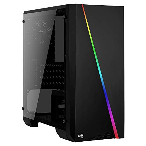 AeroCool CYLONMINI, MicroATX PC Box, RGB 13, Fenster, 8 cm Lüfter, Schwarz, única von AeroCool