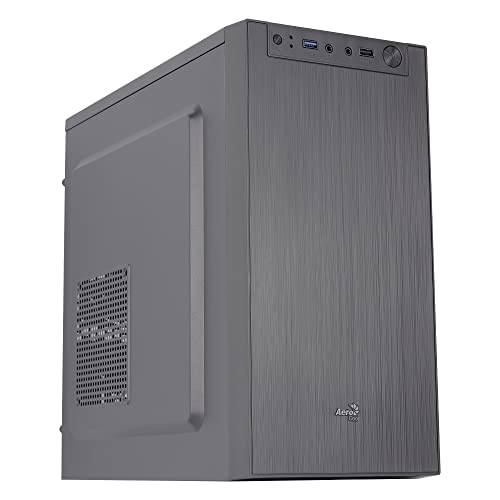 Aerocool CS108BKV1, kompakter PC-Gehäuse Micro ATX, poliertes Aluminium, 80 cm, Schwarz von AeroCool