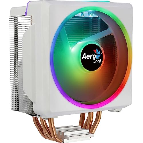 Aerocool CYLON4FW, ARGB CPU Kühler Weiß, TDP 145W, ARGB 12cm Lüfter, HCTT 4 Heatpipes von AeroCool