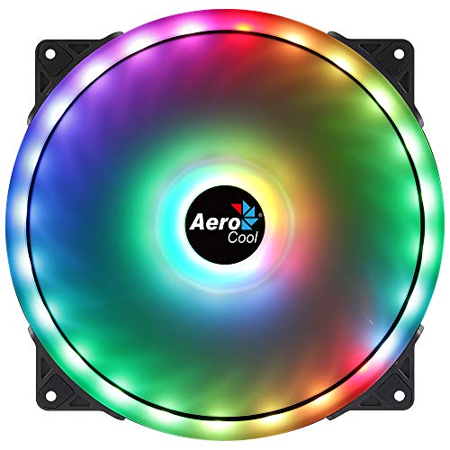 Aerocool Duo 20 ARGB LED PC Fan, 200 mm, 700 rpm, Curved Fan Blades for Maximum Cooling and Anti-Vibration Pads von AeroCool