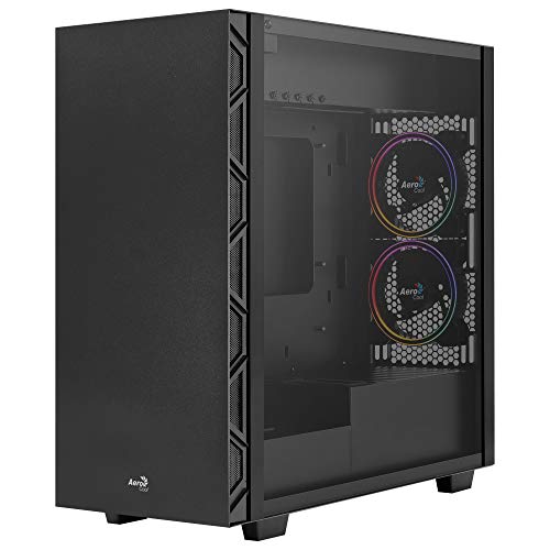 Aerocool FLOSATURNFRGB, PC-Gehäuse, 5 Lüfter, Gehärtetes Glas, Schwarz von AeroCool