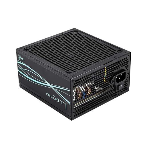 Aerocool LUXPRO550, Netzteil 550W, 80Plus Bronze 230V EU Zertifiziert, Wirkungsgrad +88%, Japanische Kondensatoren 105°C, FDB 14cm Lüfter mit APFC Technologie, 5 Jahre Garantie, Schwarz von AeroCool