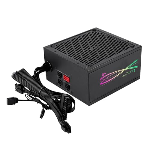 Aerocool LUXPRORGB550M, Semi-Modular RGB 550W Netzteil, 80Plus Bronze +88%, Japanische Kondensatoren, 14cm FDB-Lüfter mit APFC-Technologie, ARGB-kompatibel, 5 Jahre Garantie, Schwarz von AeroCool