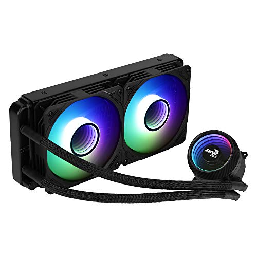 Aerocool MIRAGEL240, Flüssigkühlung CPU, 2 ARGB-Lüfter 12cm, TDP 400W, Schwarz von AeroCool