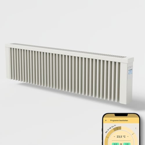 AeroFlow Elektroheizung mit Schamotte Speicherkern FlexiSmart Pro WLAN Fähig App Steuerung (SLIM 1600) von AeroFlow