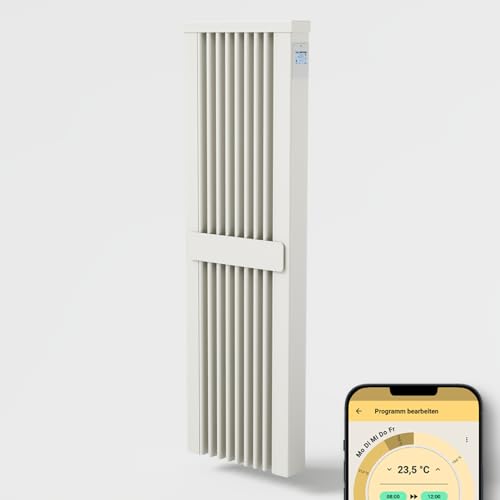 AeroFlow Elektroheizung mit Schamotte Speicherkern FlexiSmart Pro WLAN Fähig App Steuerung (SLIM TALL 1600) von AeroFlow
