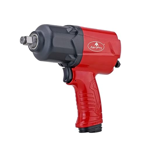 AEROPRO Tools Druckluft-Schlagschrauber (A398), 1,27 cm (1/2 Zoll), Doppelhammer mit 300 m-LB Superdrehmoment, pneumatische Schlagpistole, für Autoreparatur, Reifenwerkstatt (A398-Aluminiumgehäuse) von AeroPro