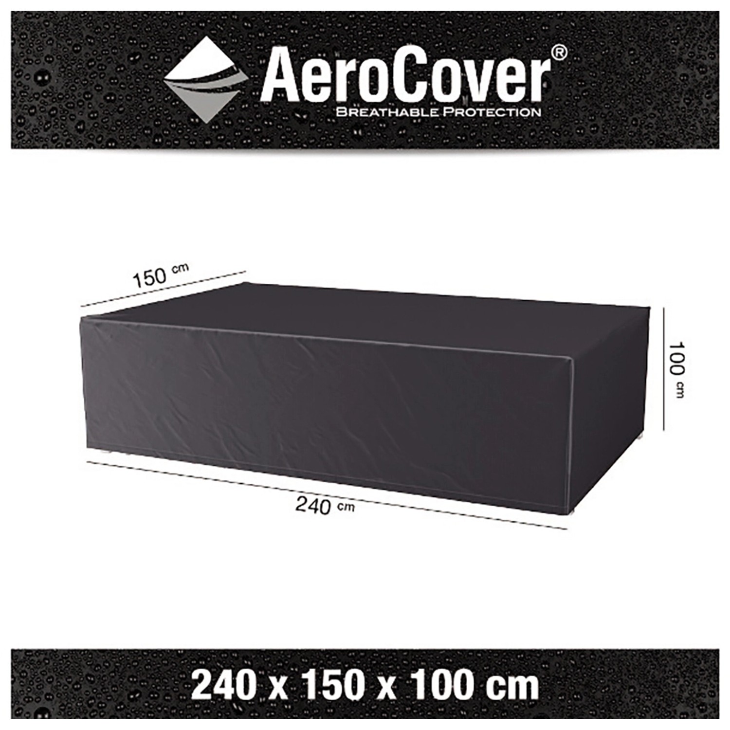 Aerocover Atmungsaktive Schutzhülle f. Sitzgruppen 240x150x100 cm von Aerocover