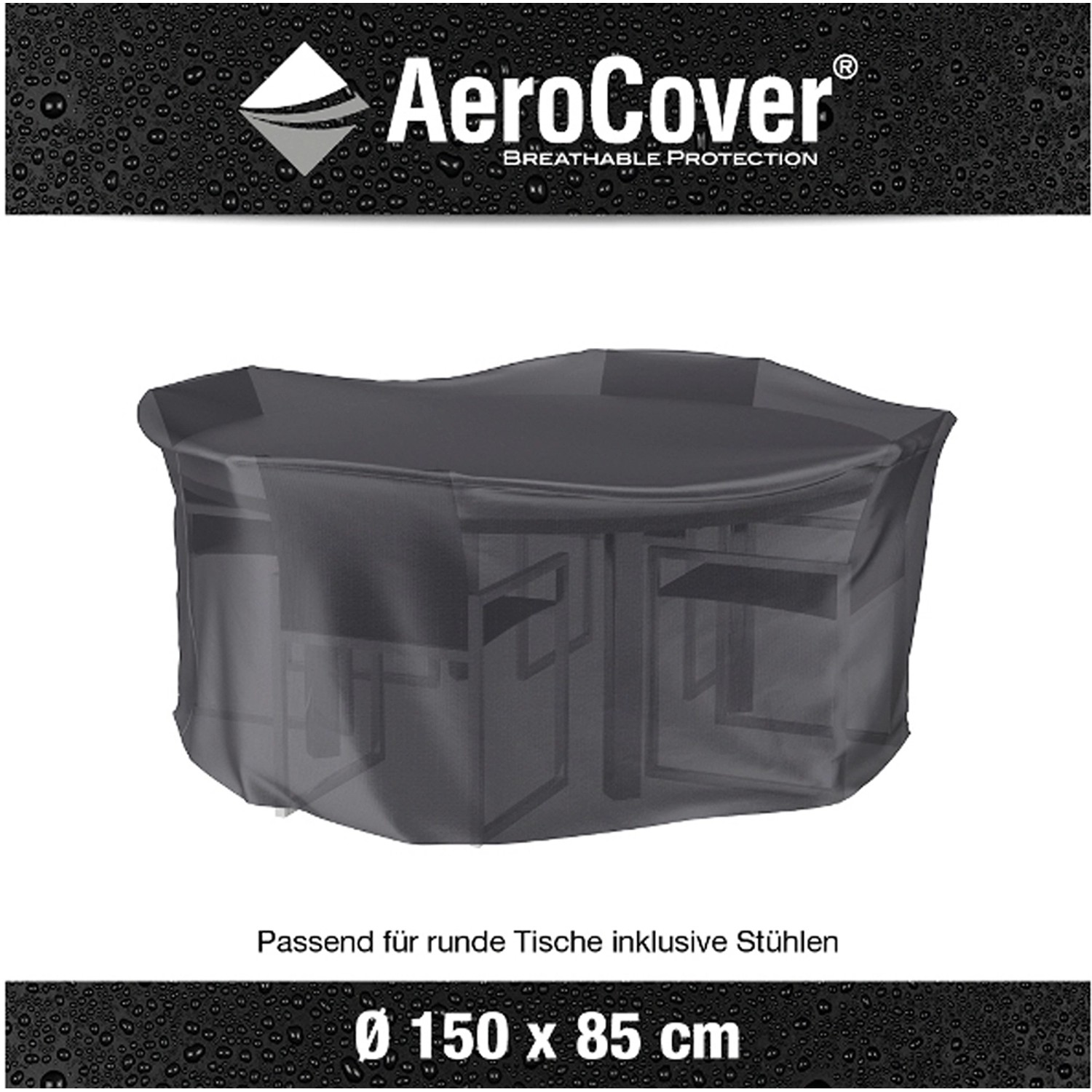 Aerocover Schutzhülle Aerocover Anthrazit Ø 150 cm x 85 cm von Aerocover