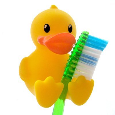 Aeromdale 4-teiliges Motiv-Ente Zahnbürstenhalter-Set, Duckling Ducky, Gelb von Aeromdale
