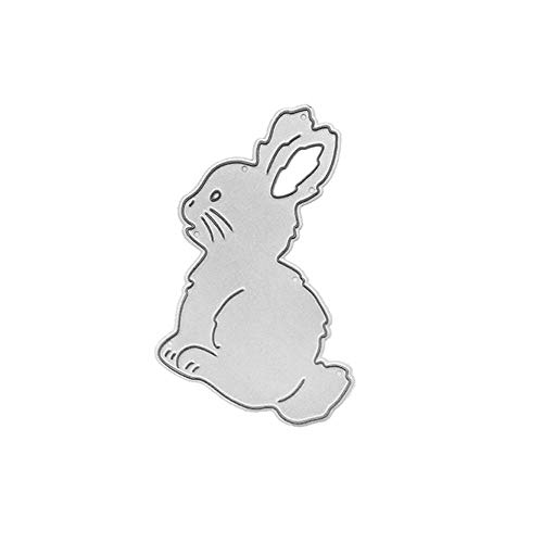 Aeromdale Metall-Stanzschablonen Osterhase für DIY Scrapbooking Album Stempel Papierkarte Dekoration Prägeschablone Lieferant Handwerk Stanzen Teil B – 64 x 50 mm – 1 Stück von Aeromdale